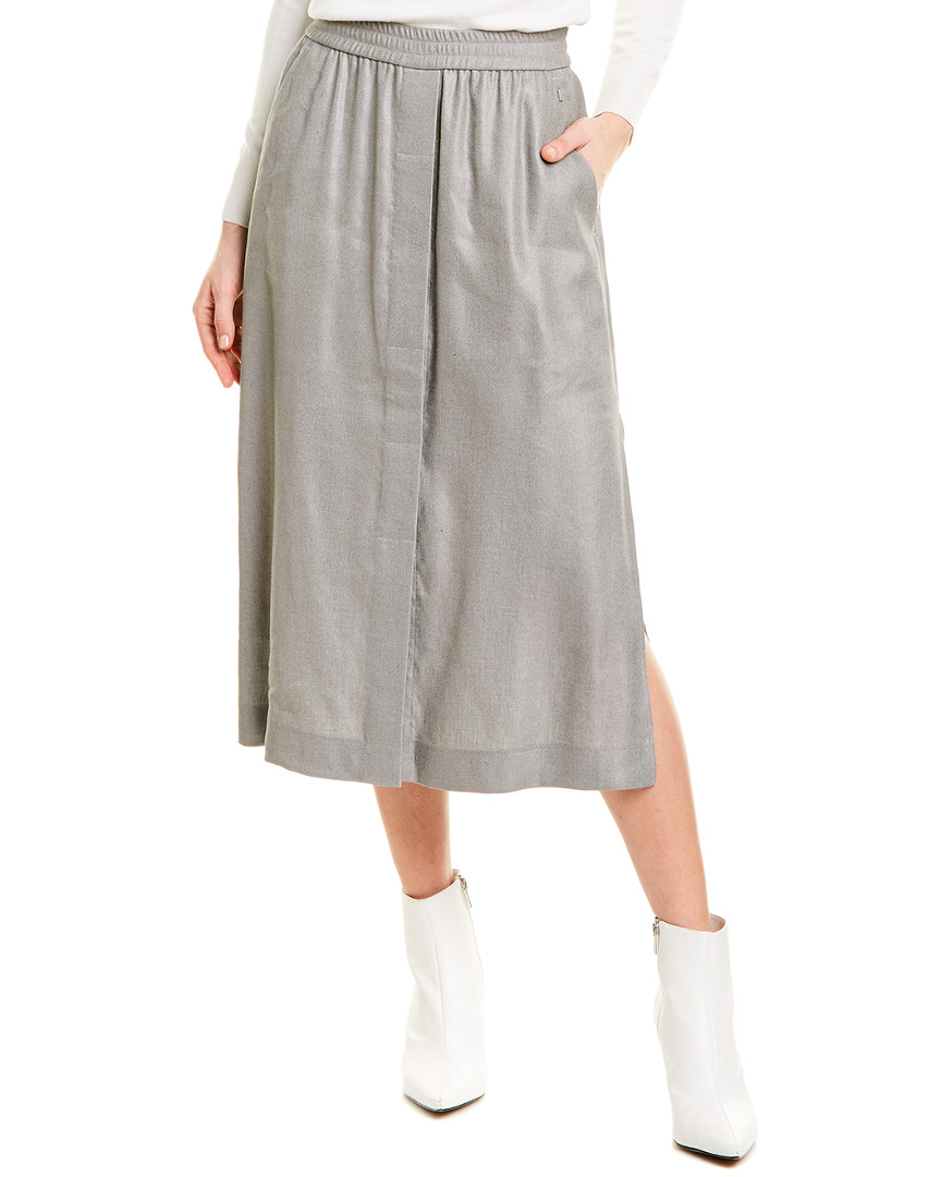 Image of ESCADA SPORT Linen-Blend Midi Skirt