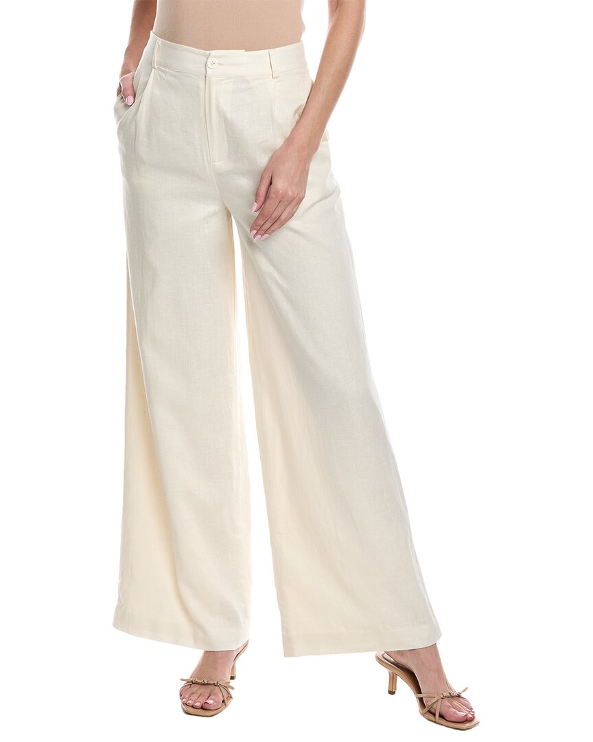 Solid & Striped Renata Linen-blend Wide-leg Pants In White