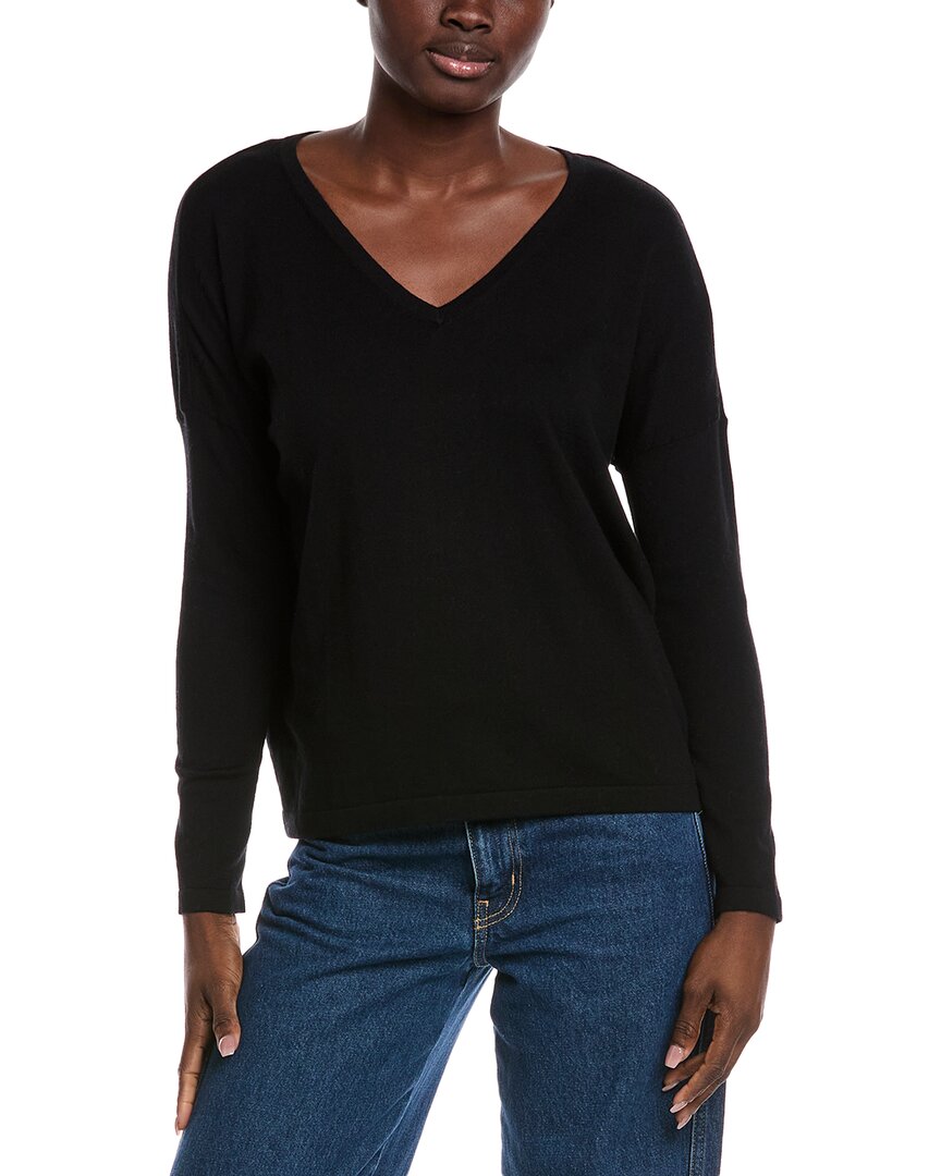 Minnie Rose Cashmere-blend Sweater In Black