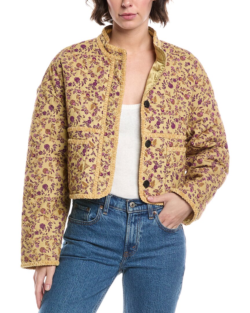 Avec Les Filles Short Quilted Puffer Jacket In Brown