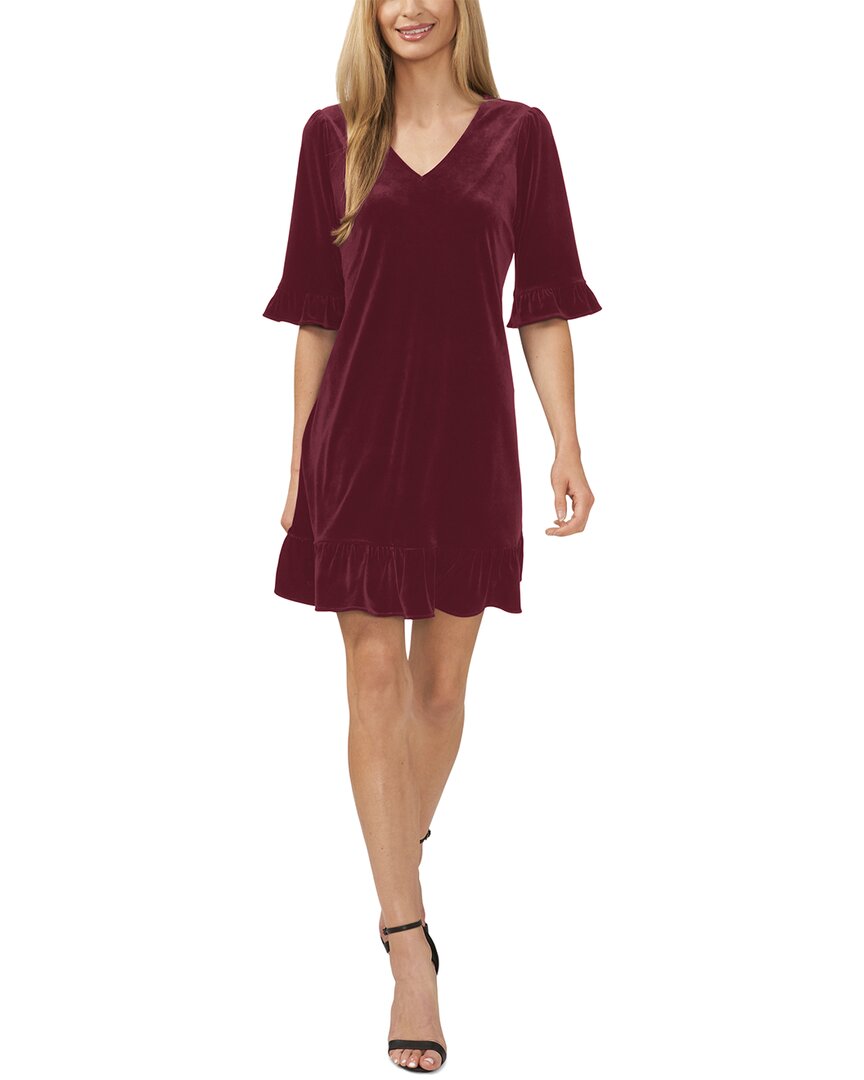 Shop Cece V-neck Elbow-sleeve Dress In Red
