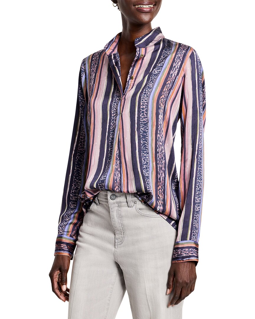 Nic + Zoe Nic+zoe Petite Animal Stripe Shirt In Multi