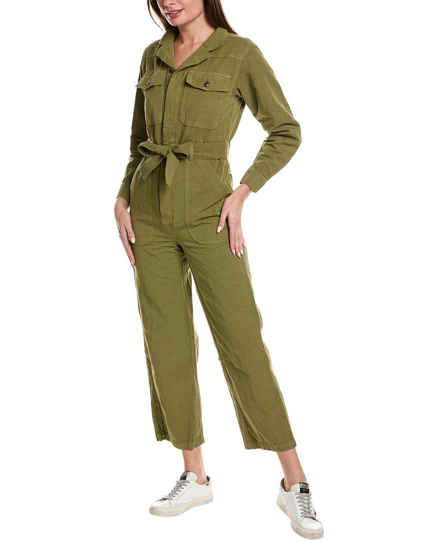 Shop Alex Mill Mel Linen-blend Jumpsuit In Green
