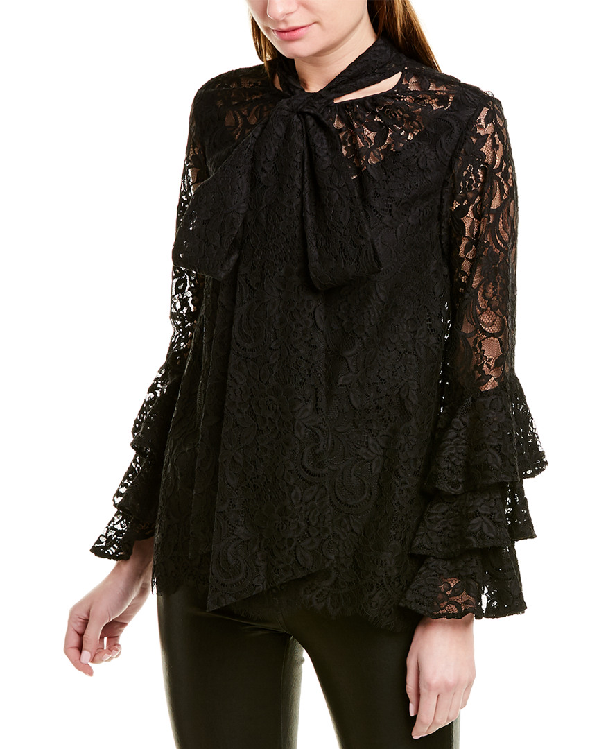 Image of PRABAL GURUNG Lace Silk-Lined Top