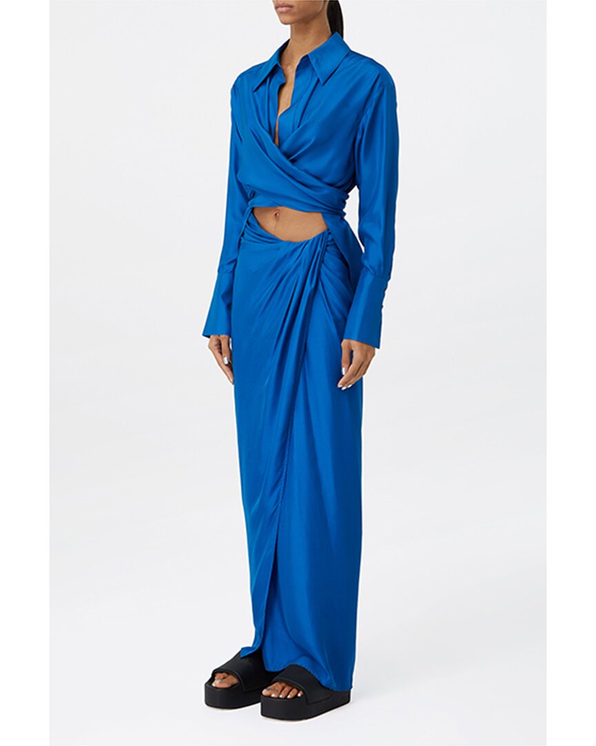 Gauge81 Paita Silk Maxi Skirt In Blue