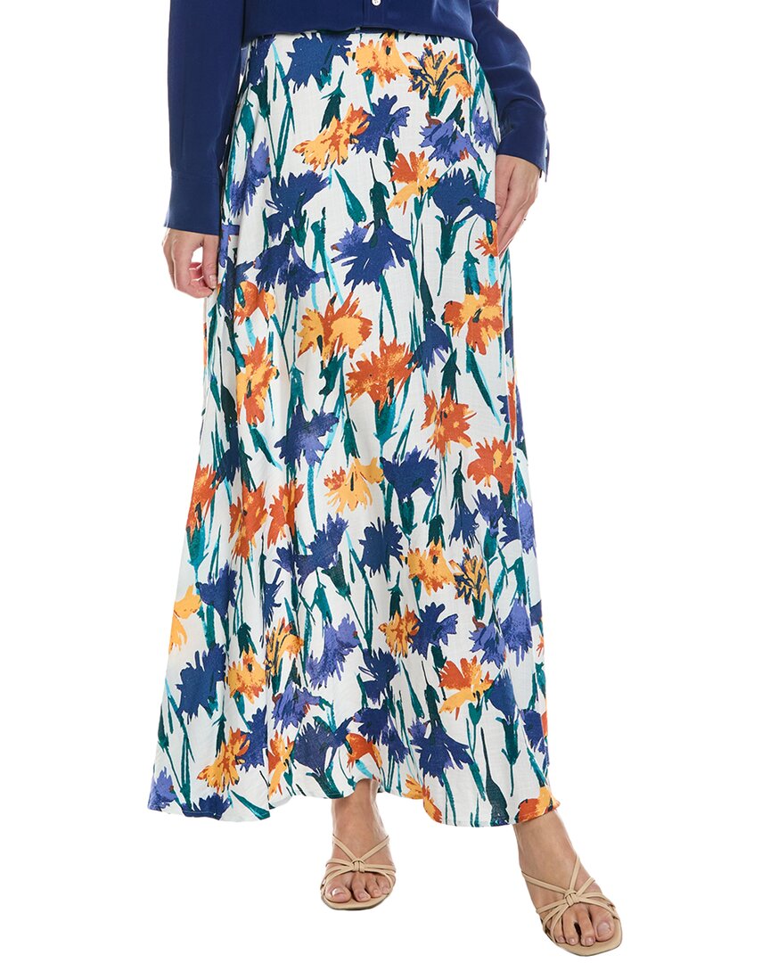 Diane Von Furstenberg Florencia Floral-print Maxi Skirt In White