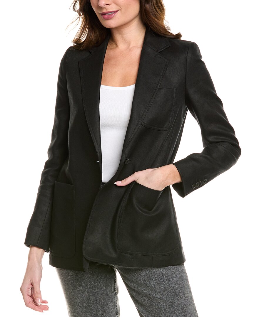 Max Mara Tailored Blazer With Structured Shoulders In Black