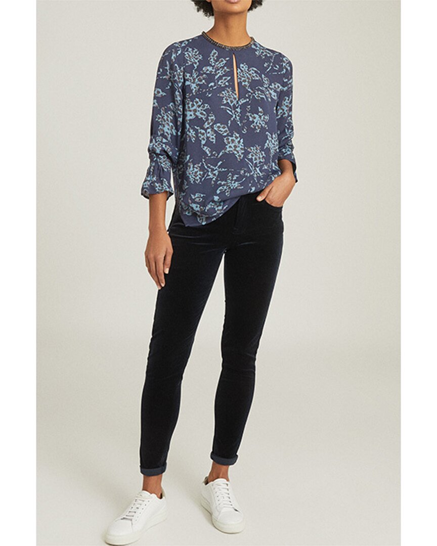 Reiss Marina Blouse In Blue