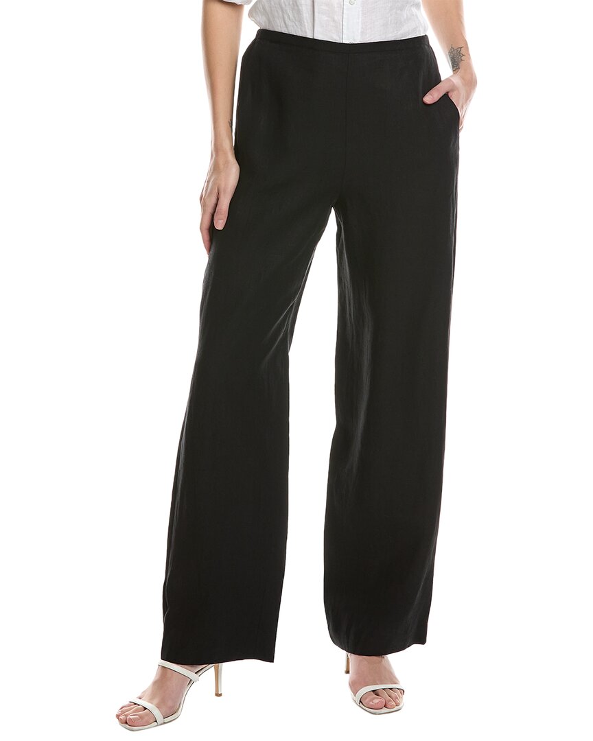 Shop Theory Straight Linen Pull-on Pant In Black