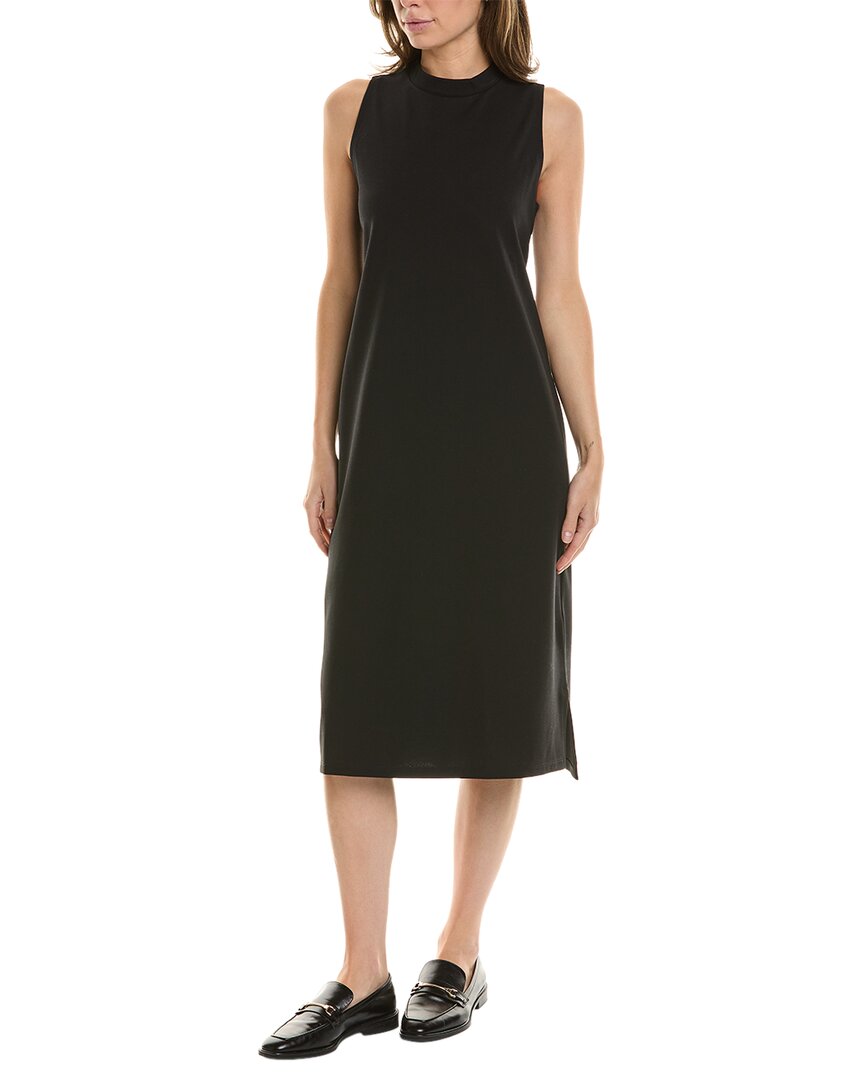Shop Eileen Fisher Mock Neck Midi Dress In Black