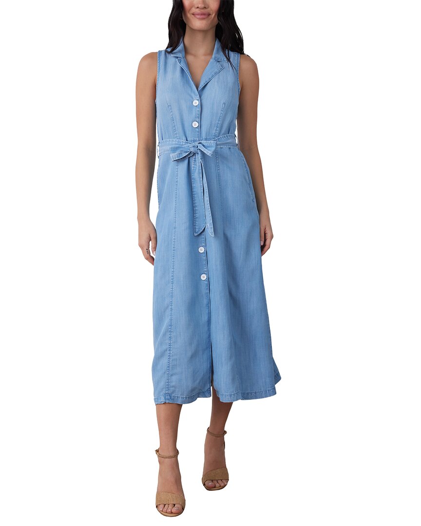 Bella Dahl Seamed Sleeveless Midi Dress In Blue
