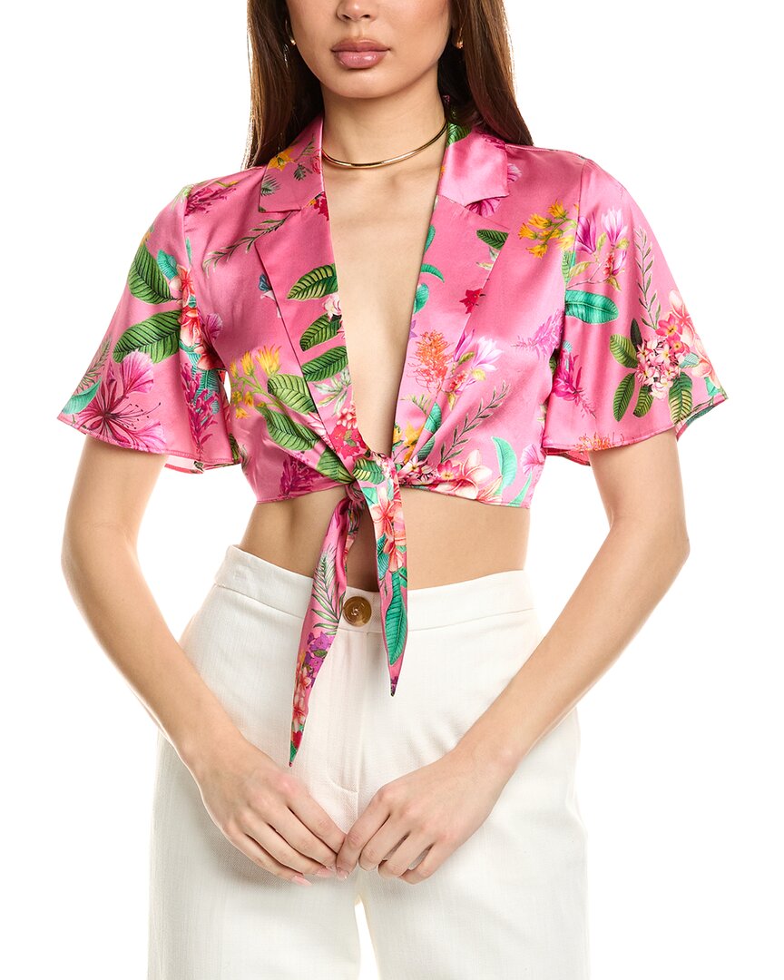 Rococo Sand Rue Silk Top In Pink