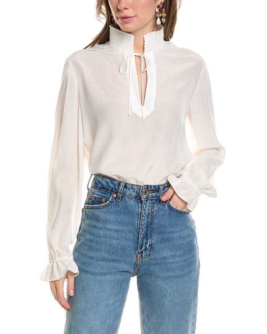 Shop The Kooples Silk Shirt In White
