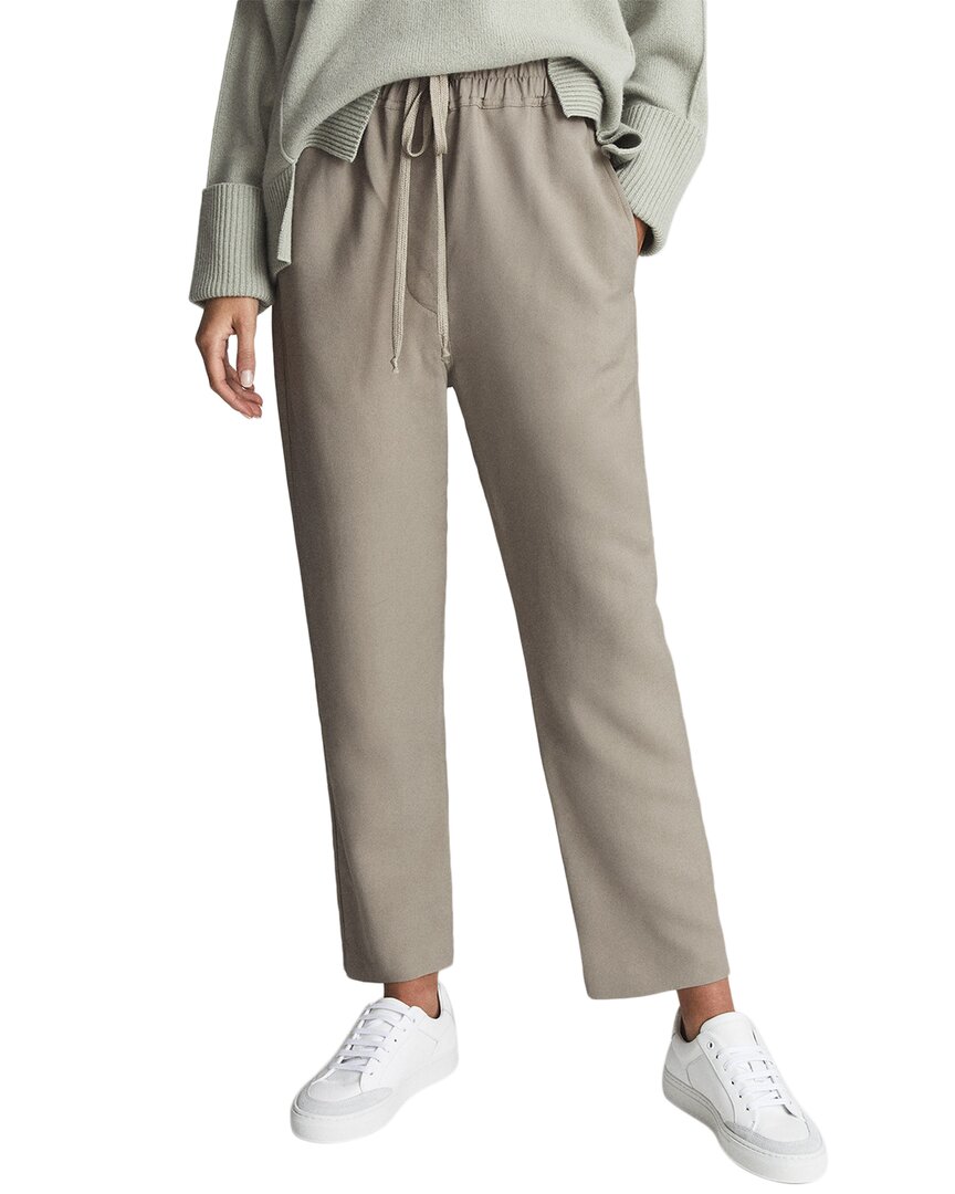 Reiss Fern Pull-on Wool-blend Trouser In Gray