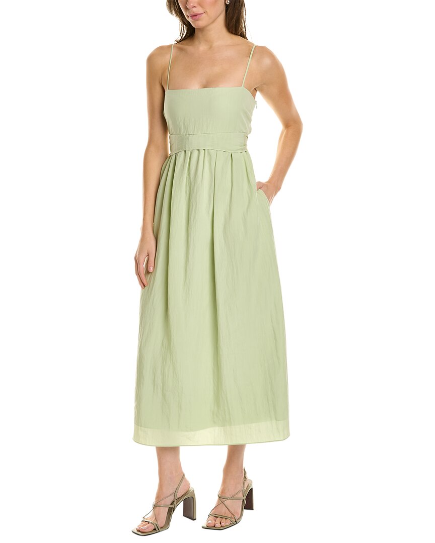 Shop Vince Ruched Midi Dress In Green