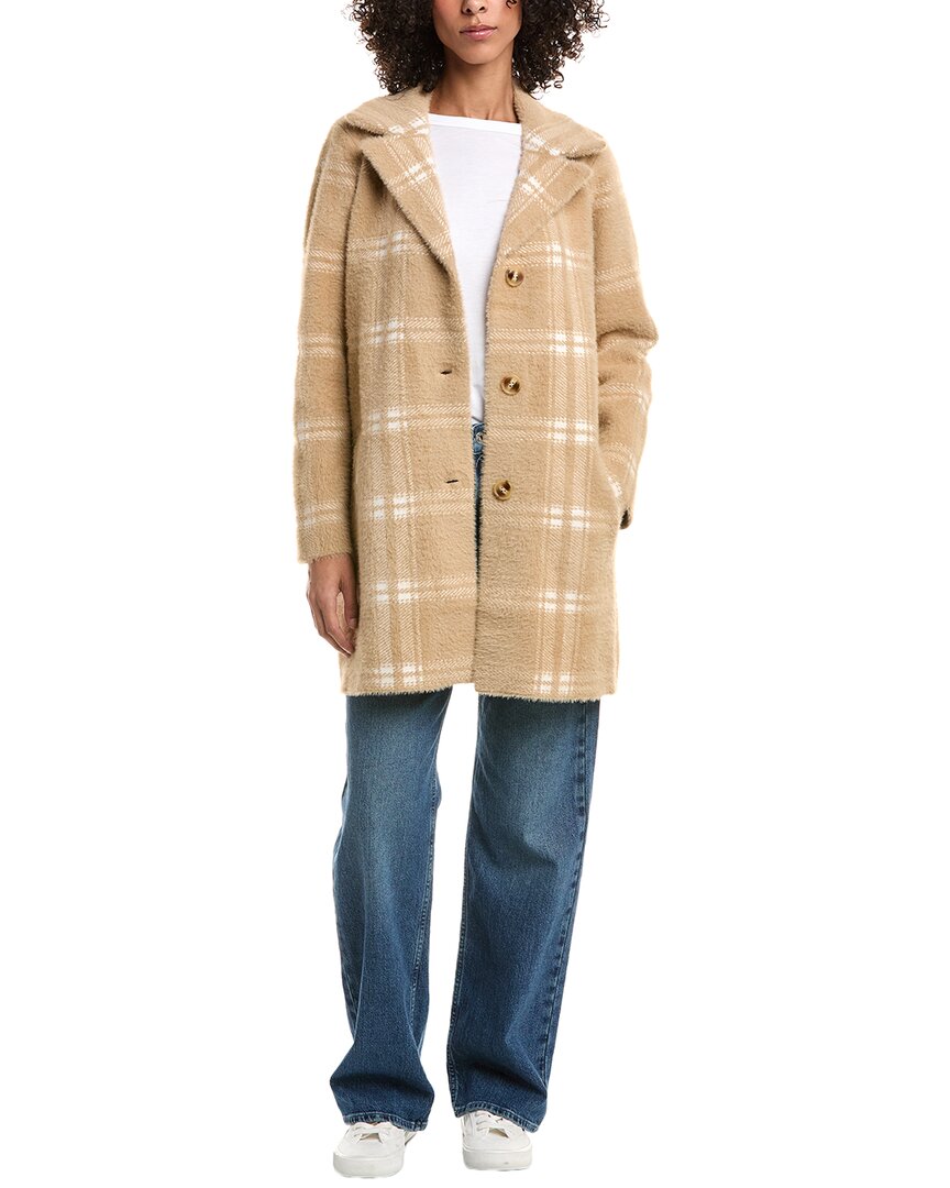 Nvlt Eyelash Longline Sweater Coat In Neutral