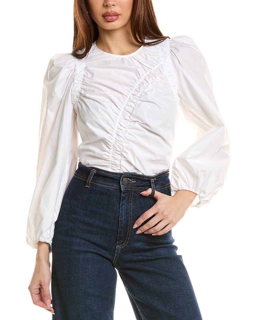 Sandro Woman Top White Size 3 Cotton In White