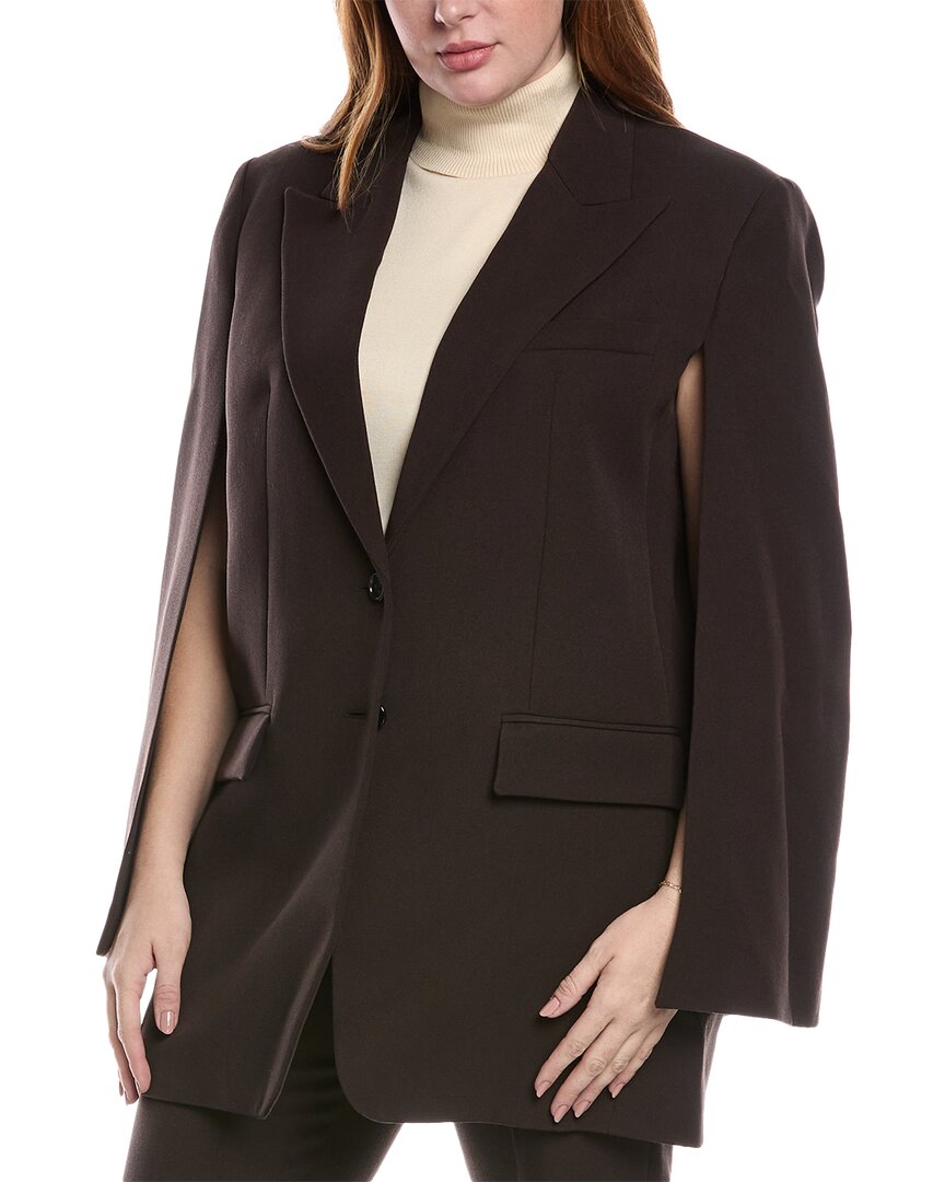 Michael Kors Collection Wool Cape Jacket In Brown
