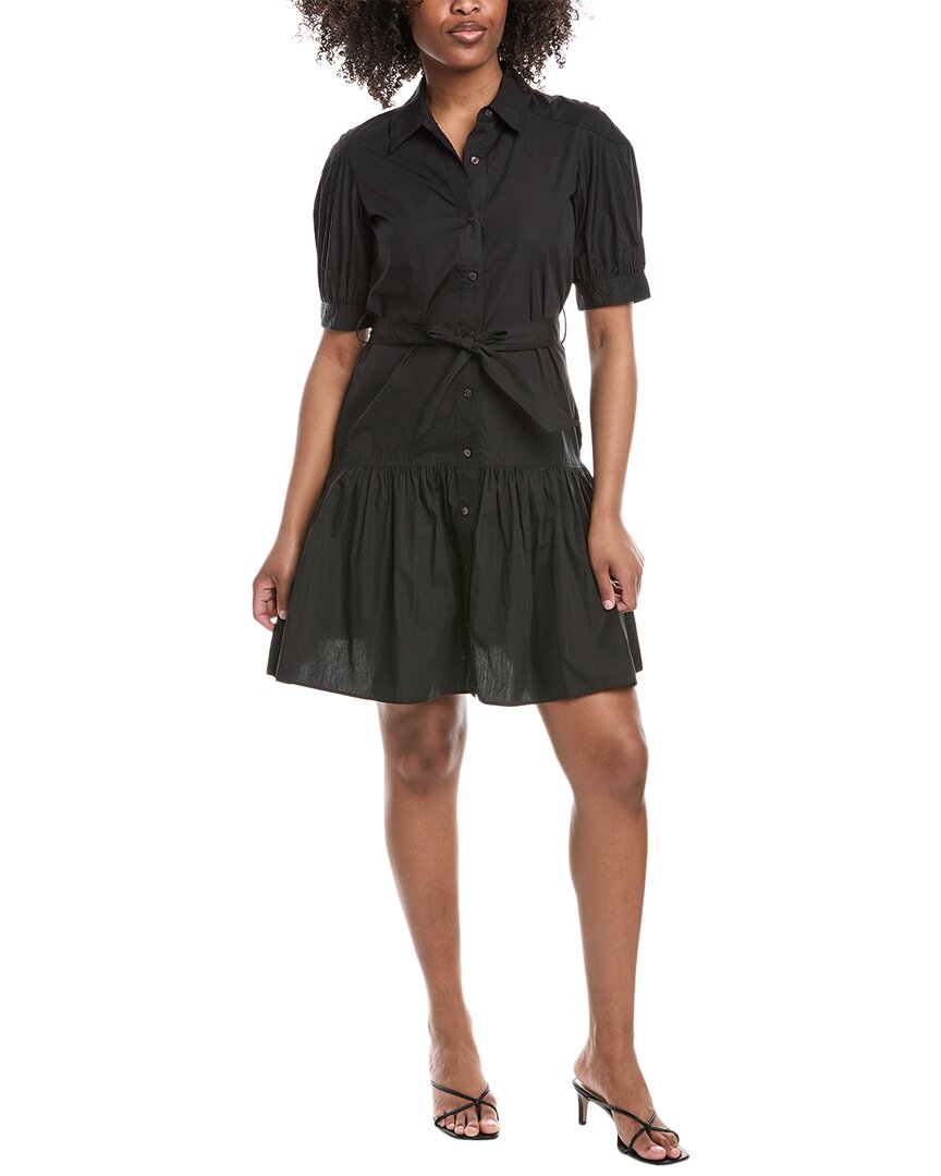 Derek Lam 10 Crosby Luma Cotton A-line Shirtdress In Black