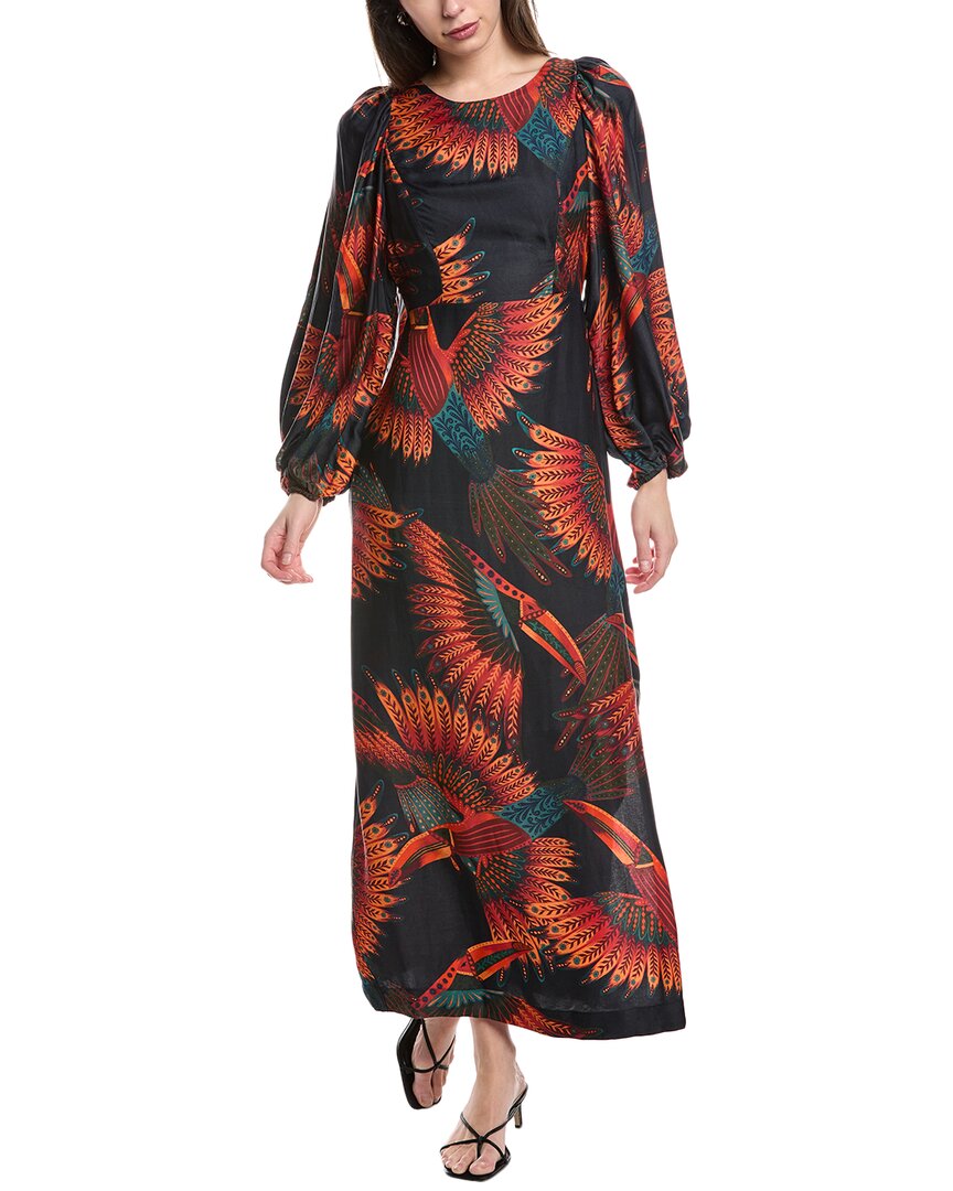 Farm Rio Midi Dress In Black