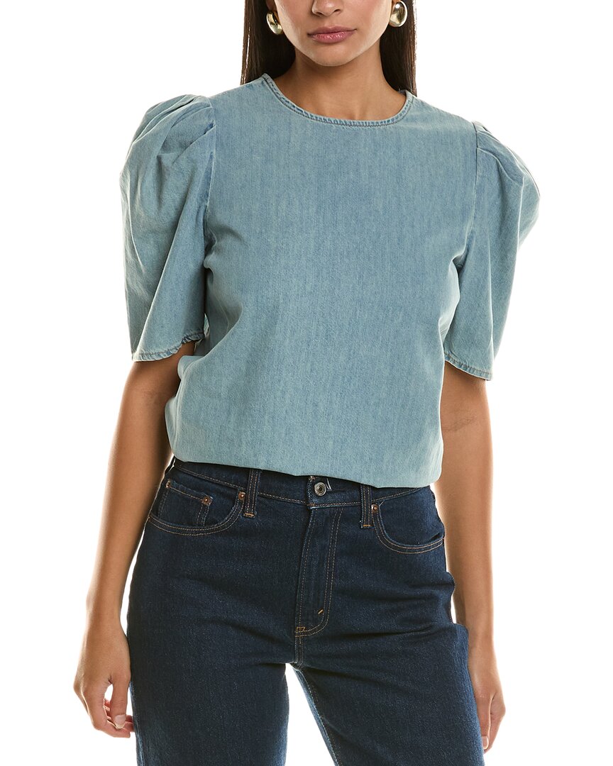 Frame Denim Draped-sleeve Blouse In Brown