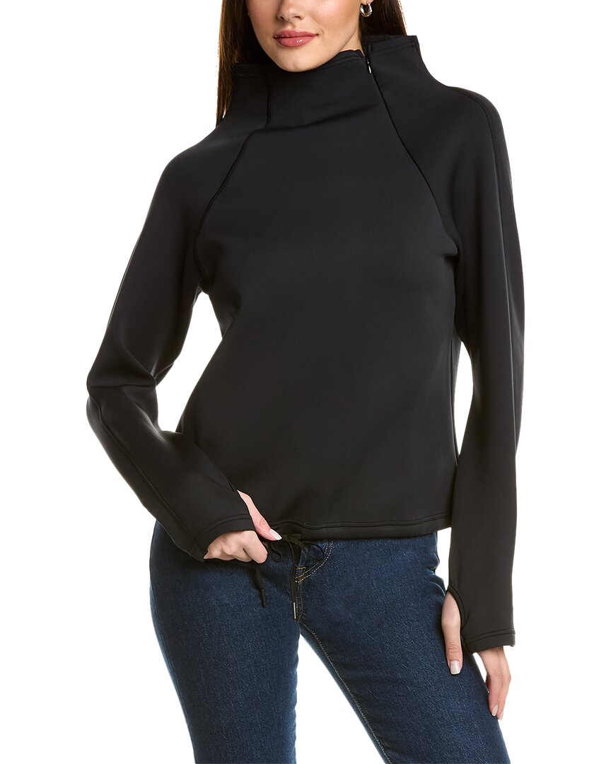 Skea Shine Funnel Neck Top In Black