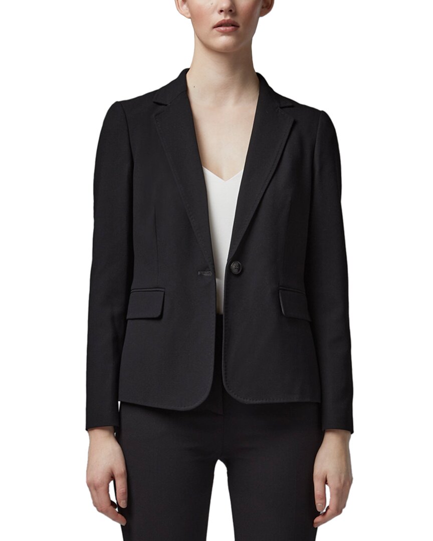 Lk Bennett Wiley One-button Crepe Blazer In Black