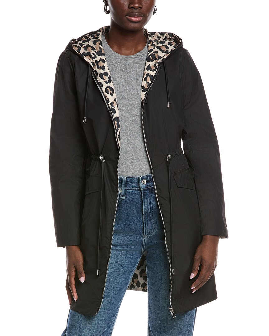 Ellen Tracy Reversible Rain Jacket In Brown