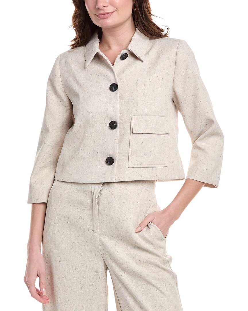 Shop Vince Camuto Cropped Jacket In Beige