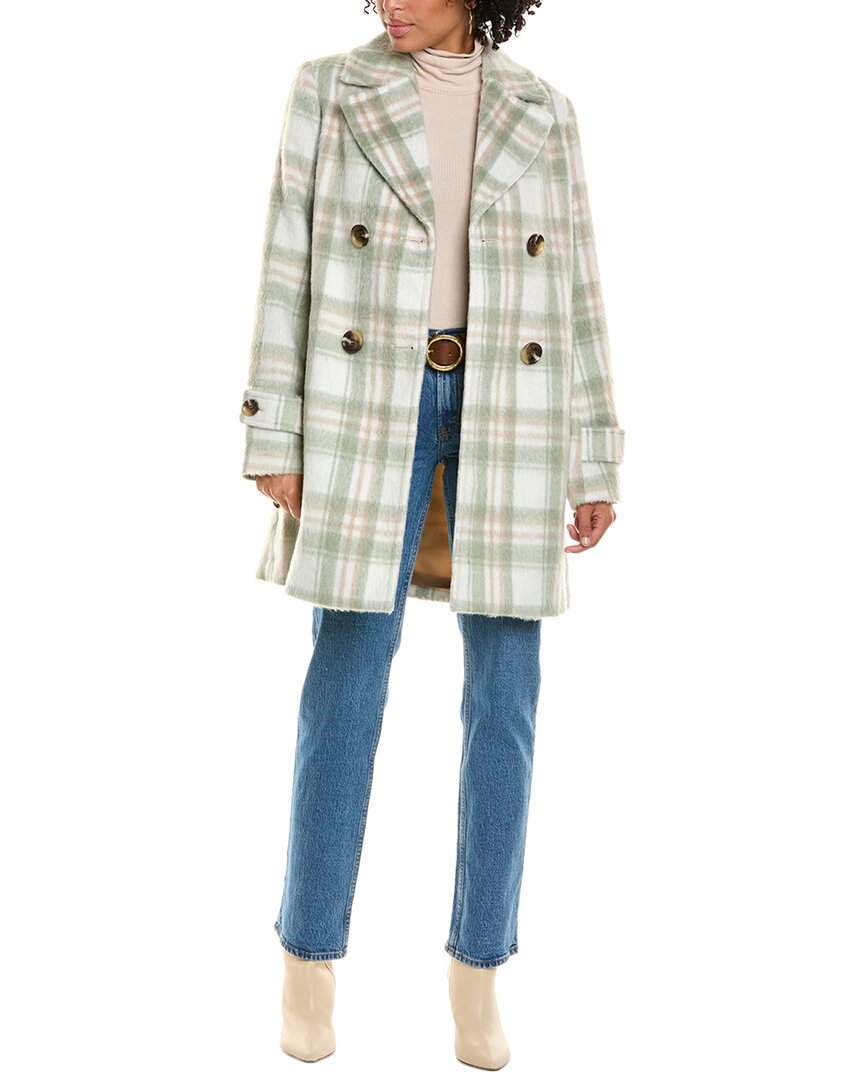 Shop Sam Edelman Semi A-line Coat In Green