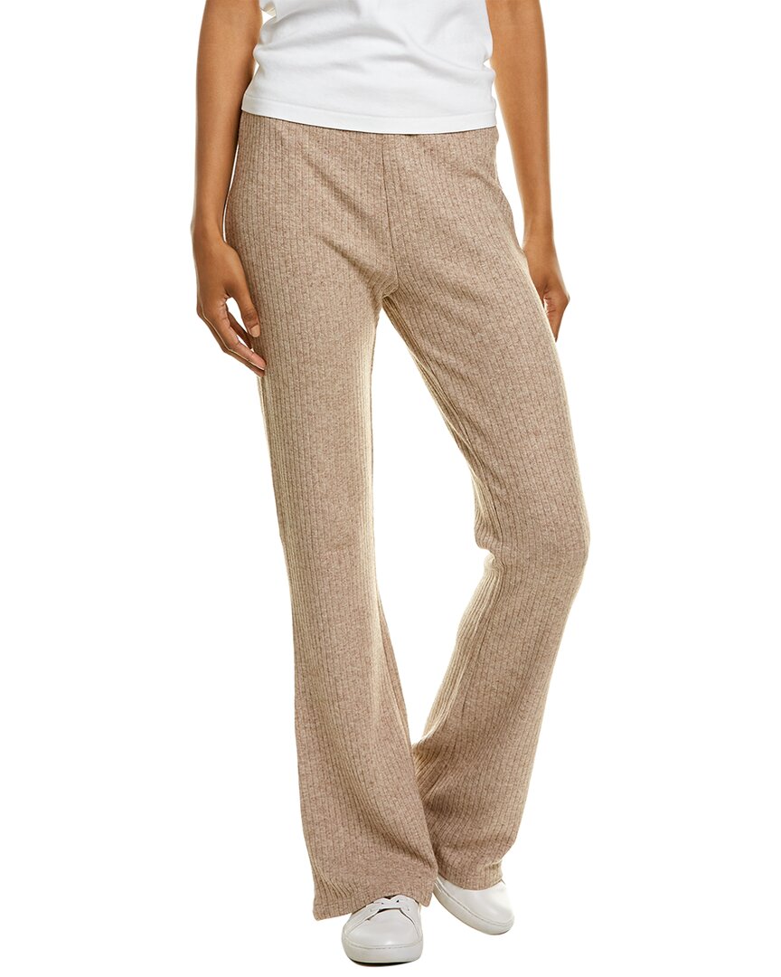 Vince Beige Rib Flared Pants In Brown