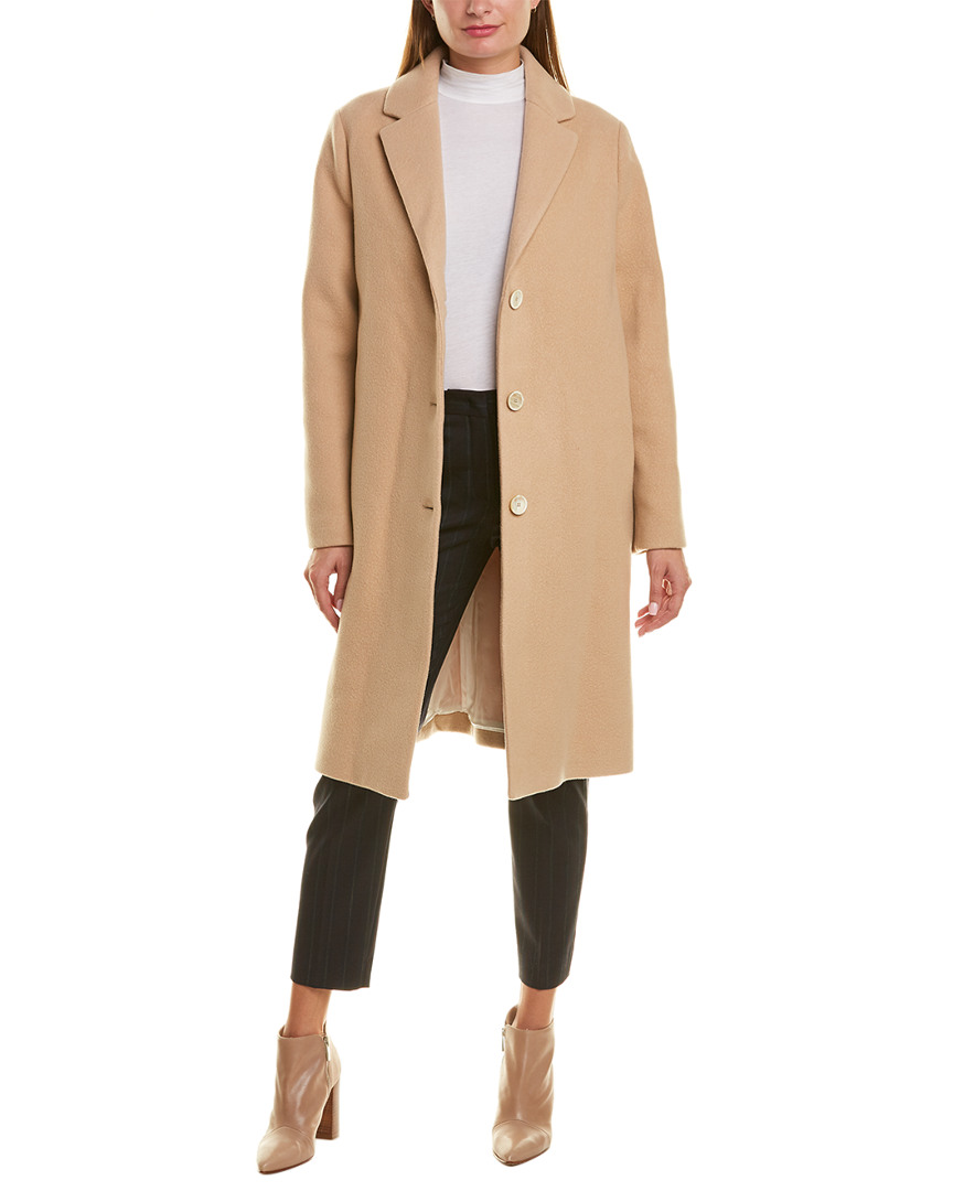 Piazza Sempione Wool-Blend Coat Women's Brown 38 | eBay