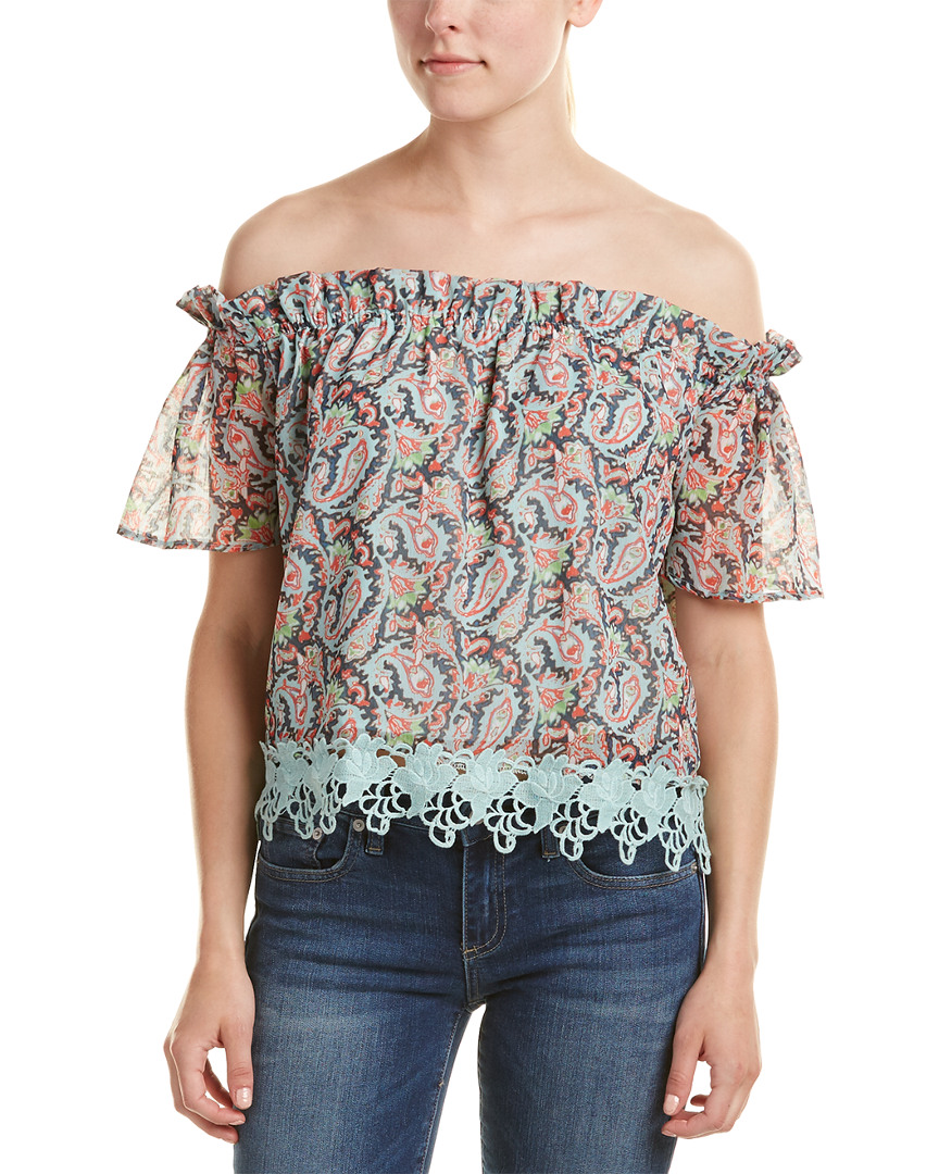 Image of Allison New York Off-Shoulder Paisley Top