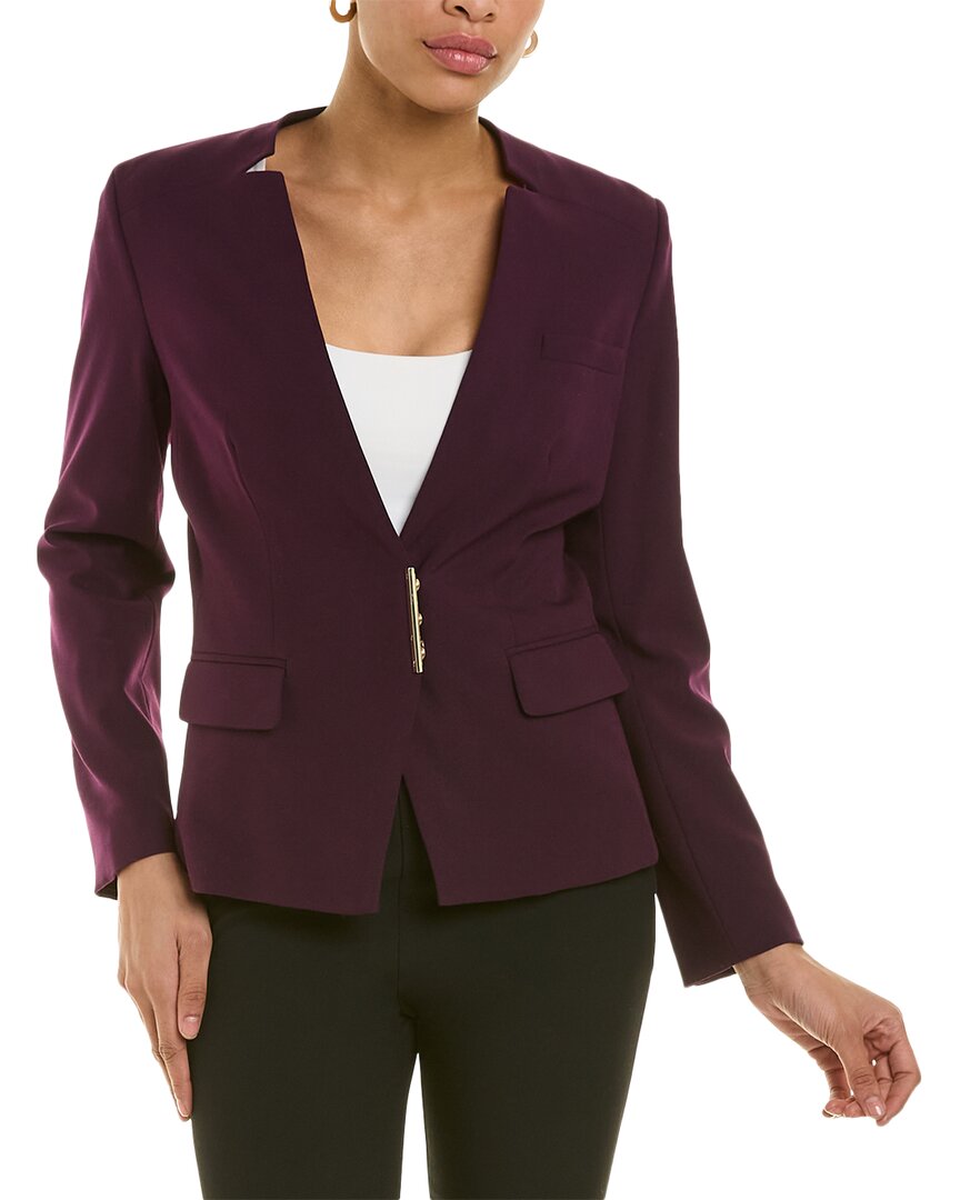 Calvin Klein Aubergine Bar Closure Jacket In Purple | ModeSens