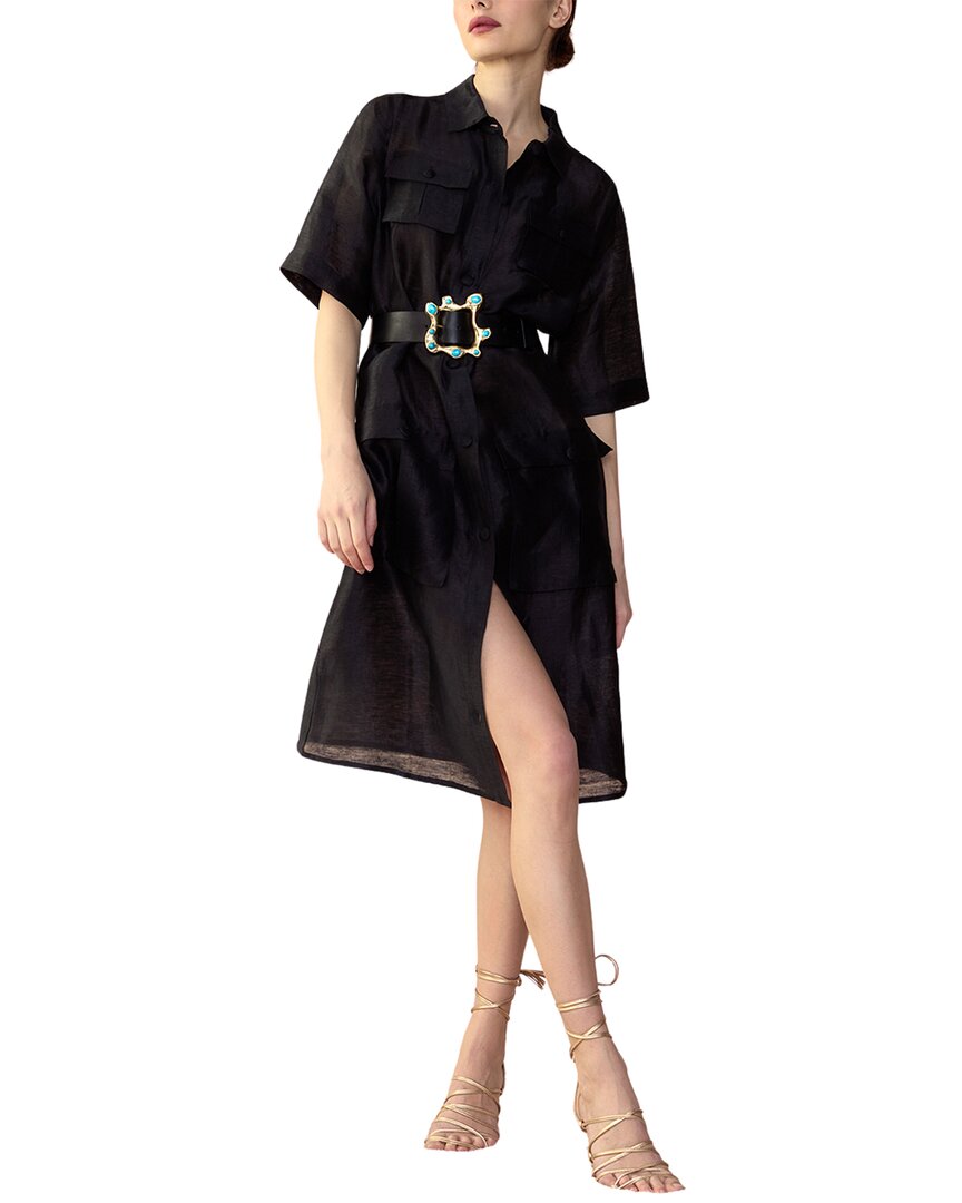 Cynthia Rowley Lisbon Silk & Linen-blend Shirtdress