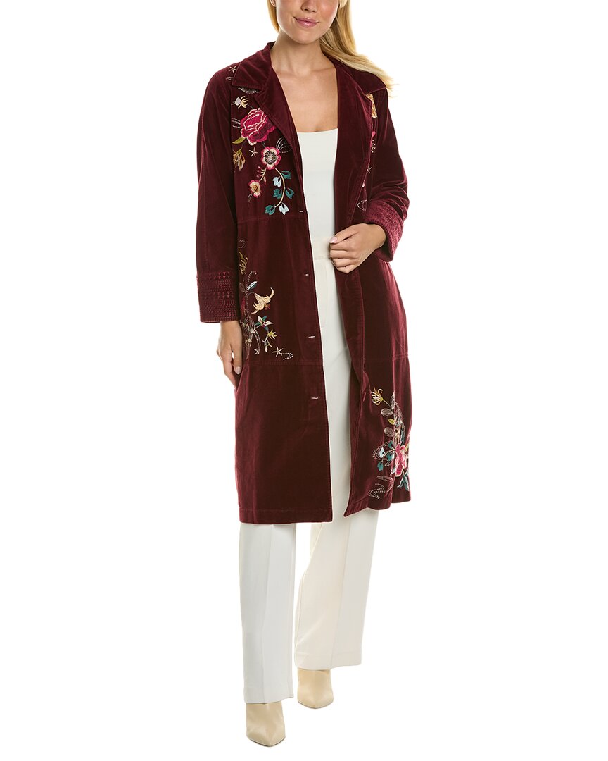 Johnny Was Lani Velvet Duster Coat In Purple | ModeSens