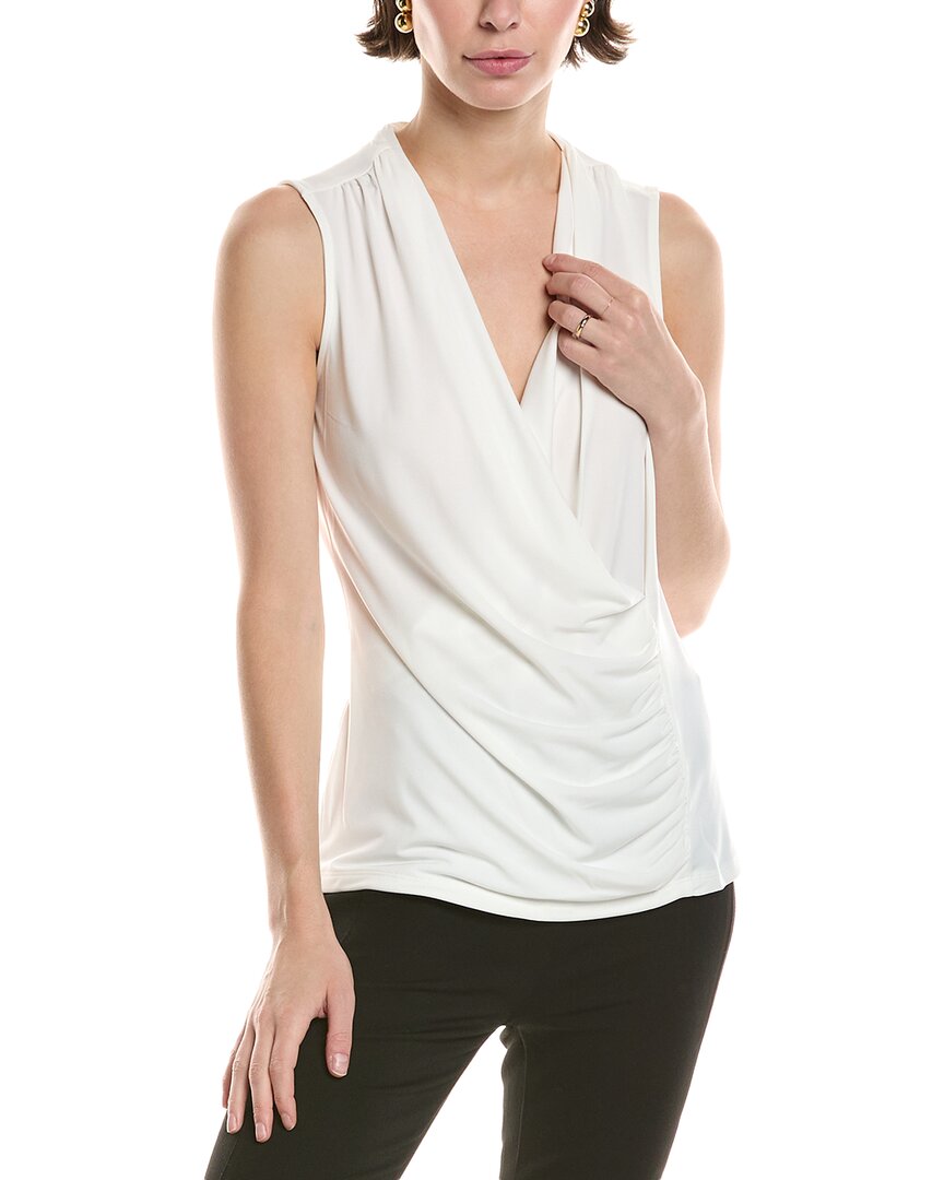 Anne Klein Shirred Surplice Blouse