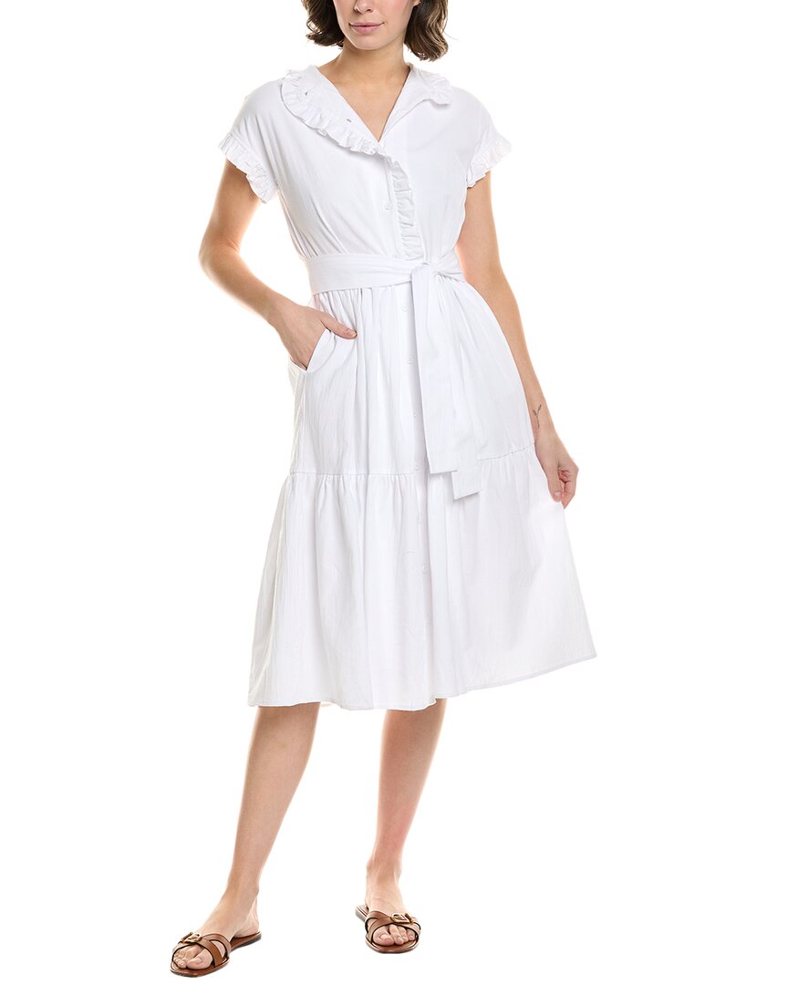 Area Stars Chloe Ruffle Shirtdress In White