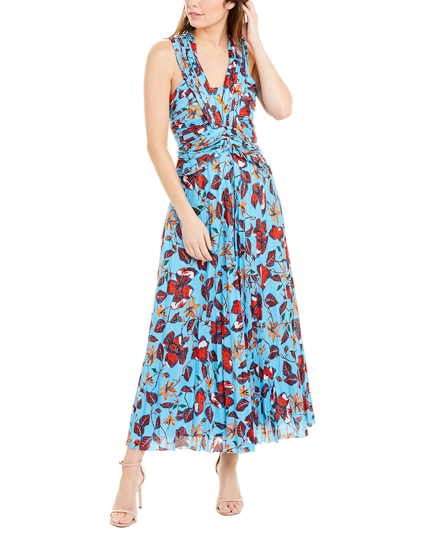 Derek Lam 10 Crosby Silk-Blend Maxi Dress Women's Blue 6 | eBay