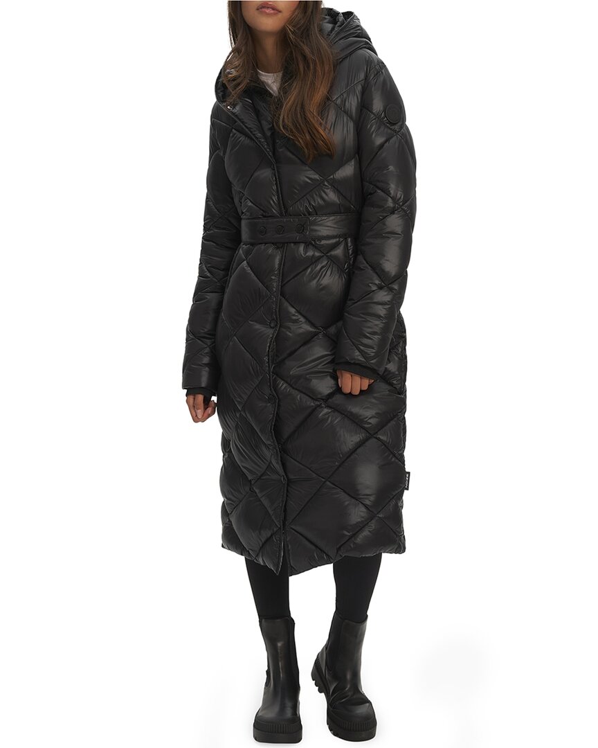 Noize Amiyah Belted Diamond Quilt Longline Jacket