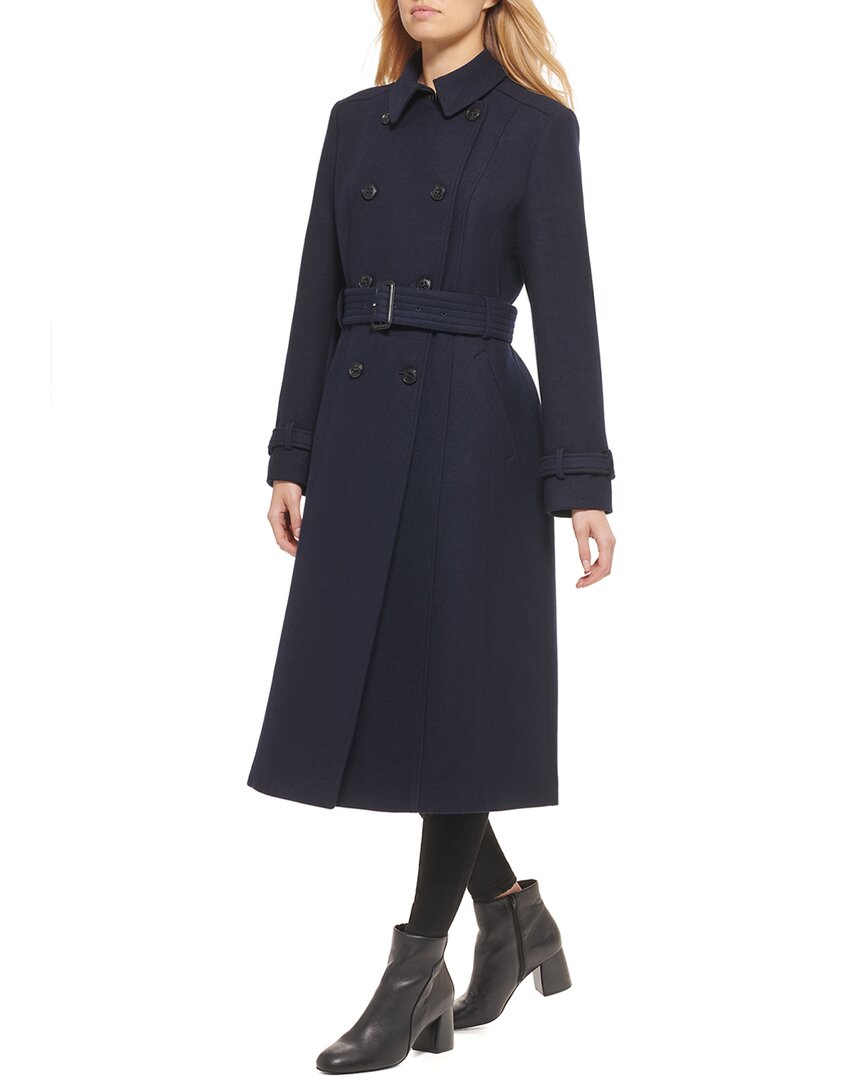 Cole Haan Flared Wool-blend Trench Coat