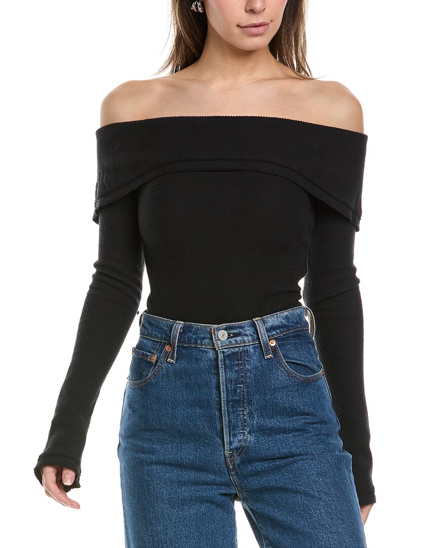 Free People Autumn Cozy Bodysuit In Black