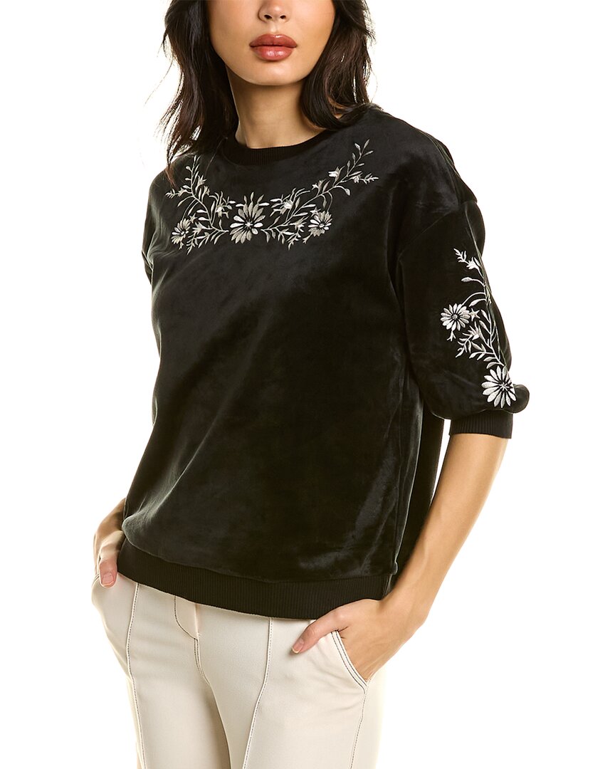 Shop Gracia Embroidery Blouse In Black
