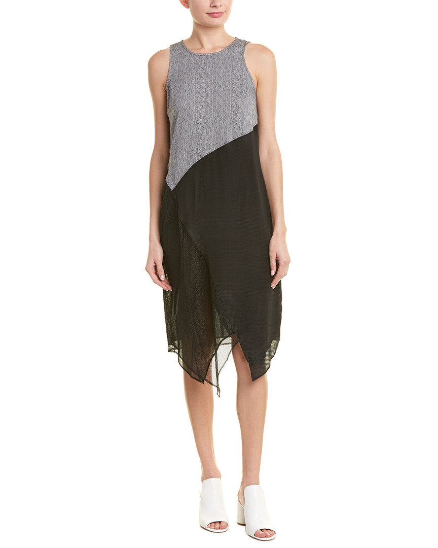 Image of QUINN Colorblocked Silk-Blend Shift Dress