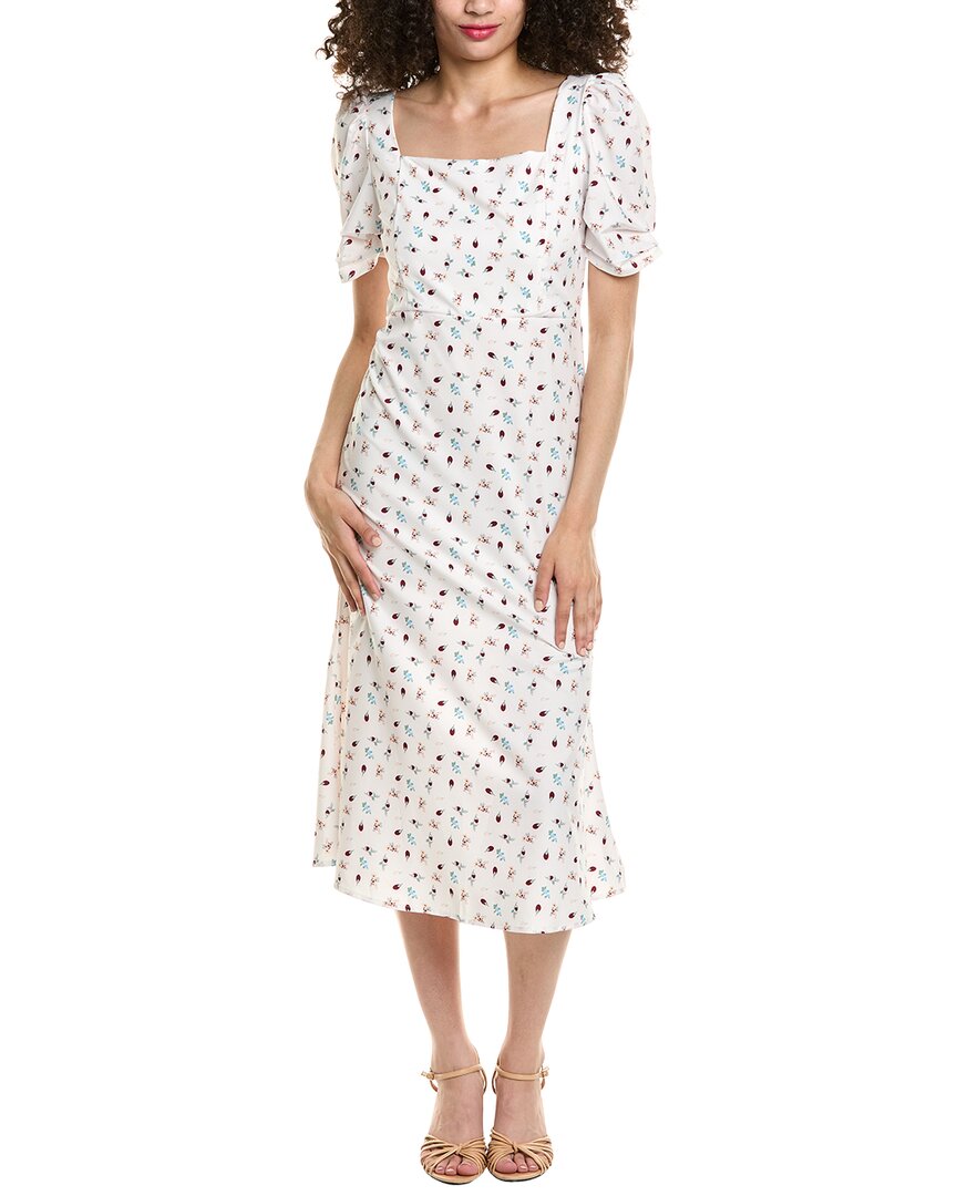 Colette Rose Puff Sleeve Midi Dress