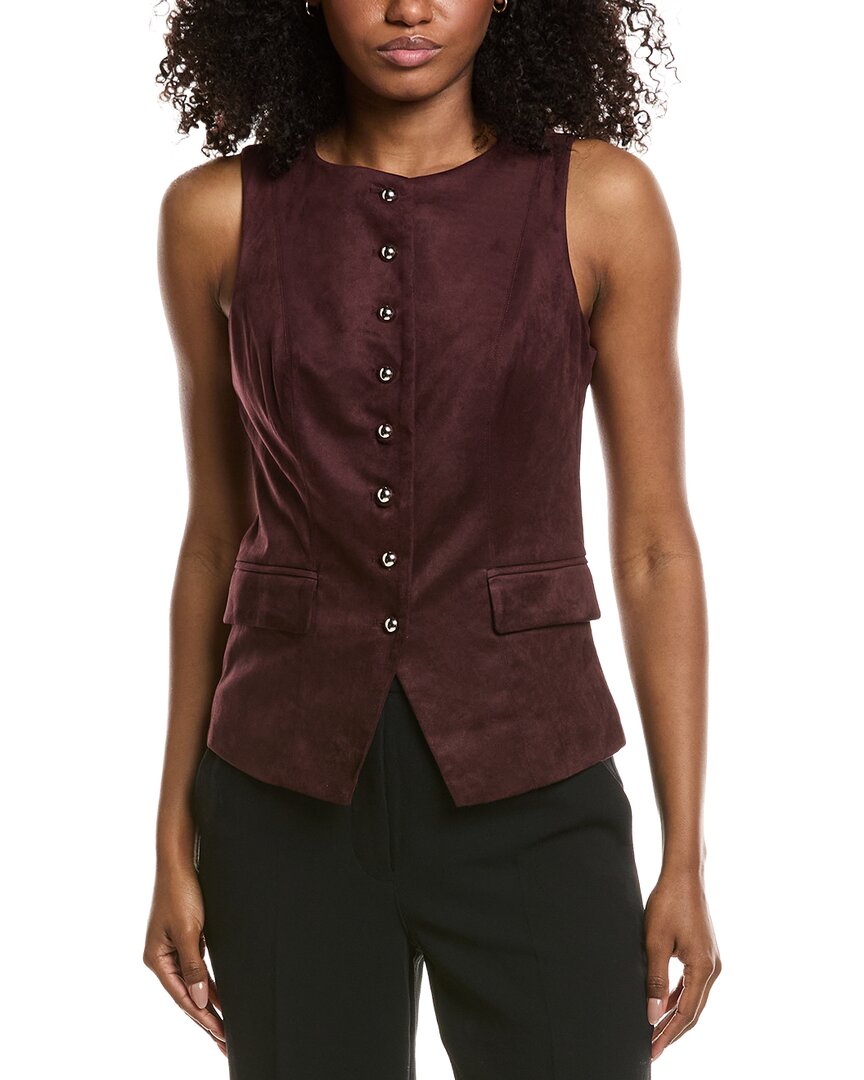 Avec Les Filles Microsuede Vest In Brown