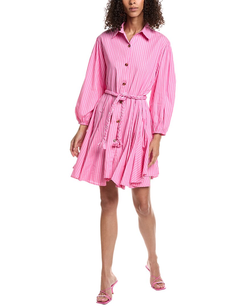 Shop Beulah Braided Belt Shirtdress In Pink