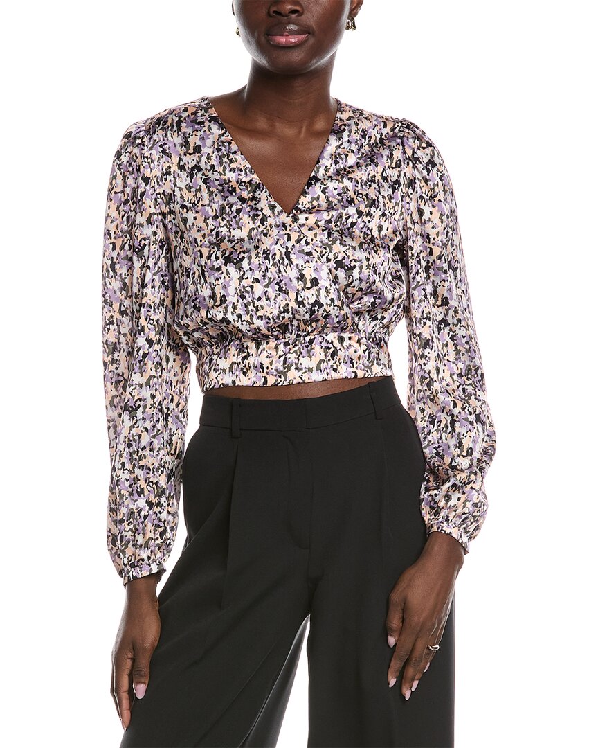 Hugo Boss Banella Crop Blouse In Purple
