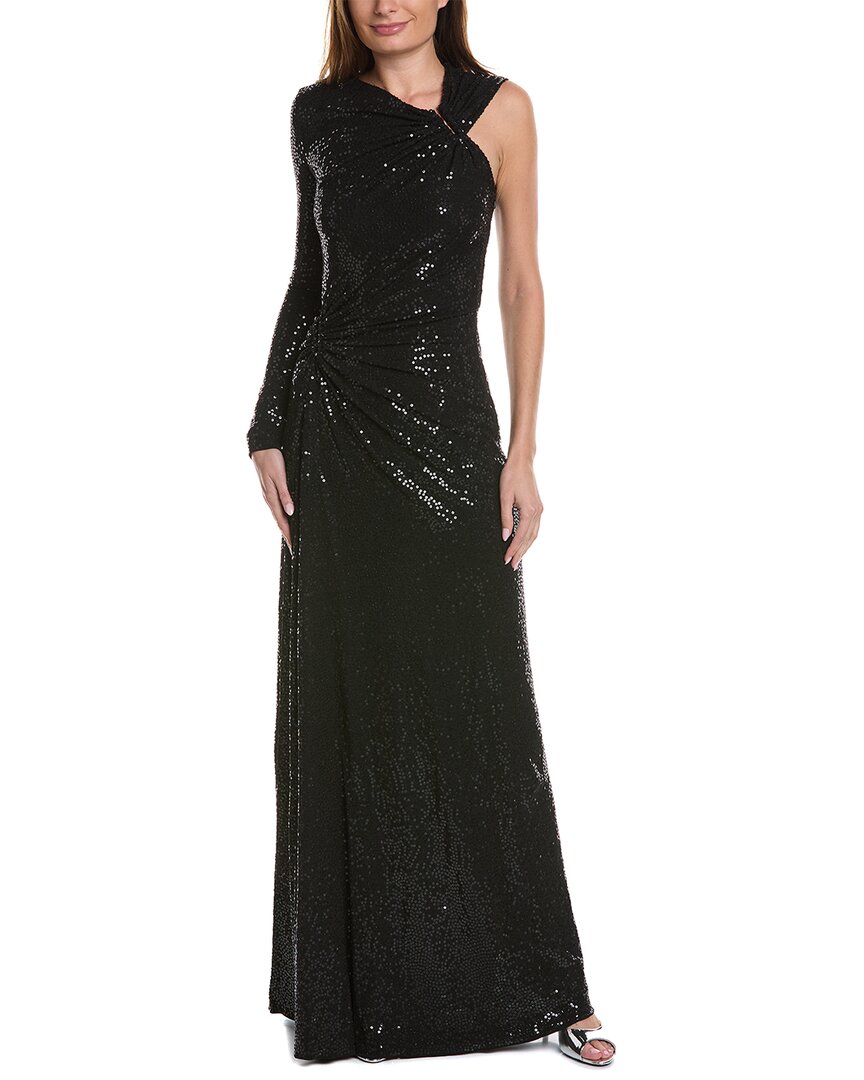 Michael Kors Collection Cutout Sequin Gown In Black