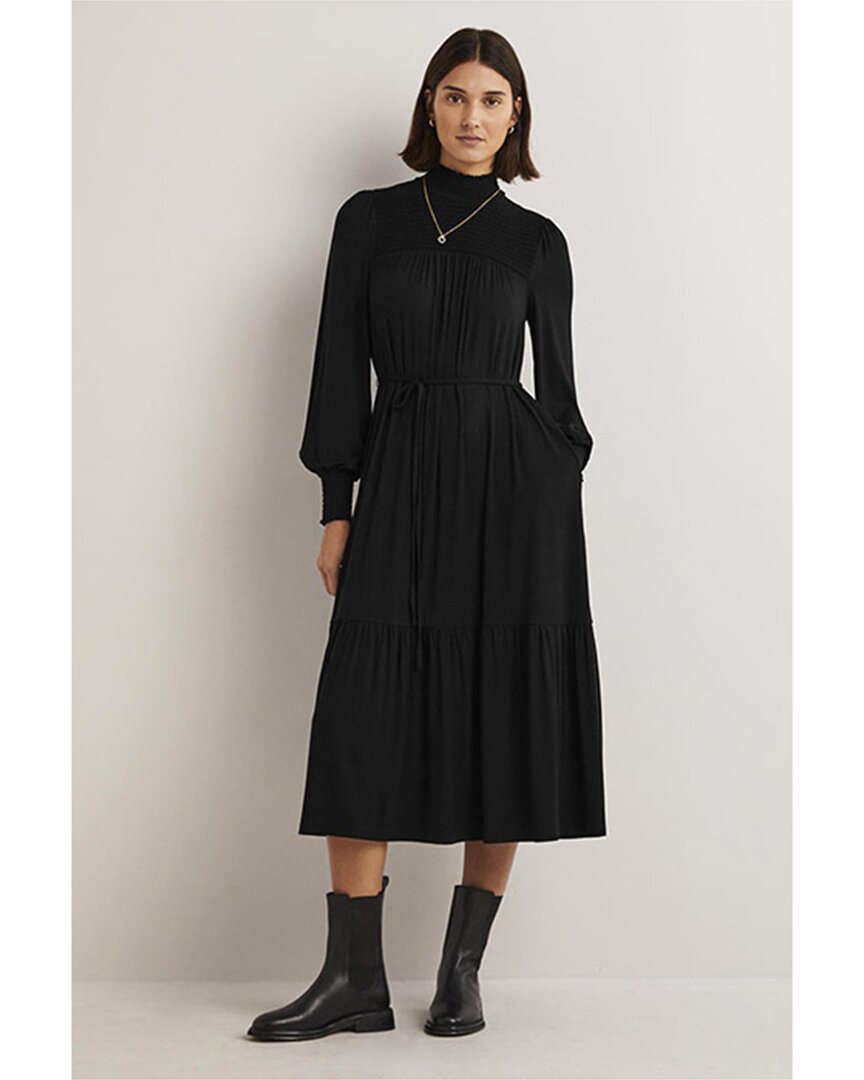 Shop Boden High-neck Jersey Maxi Dress In Black